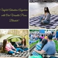 thumbnail image 5 of PortableAnd Picnic Blankets, 3 Layer Soft Fleece Blanket for Beach,Camping on Grass, Waterproof, Sandproof, Best Gift for Couple & Families, Black and Gray Checkered Black & Gray Checkered, 5 of 7