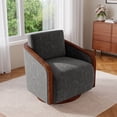 thumbnail image 5 of UIXE Swivel Barrel Chair, Chenille Accent Chairs Upholstered Club Armchair for Living Room, Contemporary Arm Chair Bedroom Reading Seat Nook Single Sofa with Back Pillow - Dark Gray, 5 of 6