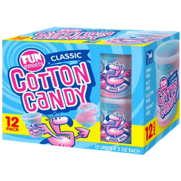 NS Fun Sweets Cotton Candy Snack Party Favors Treats, 12 Count
