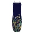 thumbnail image 4 of SMihono Robe Maxi Bohème d'Été pour Femmes Grande Taille Robe Longue Sans Manches Imprimée Col Croisé devant Robe de Plage, 4 of 5