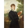 thumbnail image 2 of Fabre, Francois-Xavier 11x14 Black Ornate Wood Framed with Double Matting Museum Art Print Titled - Portrait of An Official, Standing Above Florence, 2 of 4