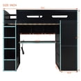 thumbnail image 4 of Mirightone Gaming Loft Bed with Desk ,Wardrobe, Ample Storage Space, and RGB LED Light, Full Size Wood Loft Bed Frame with Storage Shelve for Teens.( Blue), 4 of 7