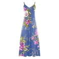 thumbnail image 5 of Abomasnow Women's Summer Maxi Dress Casual V-neck Sleeveless Boho Spaghetti Strap Floral Long Maxi Dress Beach Vacation Party Sundress, 5 of 5