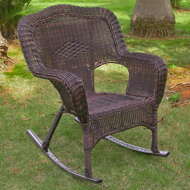 International Caravan Resin Wicker Camel Back Rocking Chairs (Set of Two) International Caravan Resin Wicker Camel Back Rocking Chairs (Set of Two)