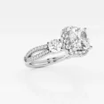 thumbnail image 2 of Vivid Jewel 14K White Gold Plated Ring for Her - 2.1 Ct Cushion Cut Moissanite Ring - Simple Wedding Ring for Her - Mothers Day Gifts from Sister - Forever Moissanite Ring for Her - Hidden Halo Rings, 2 of 2