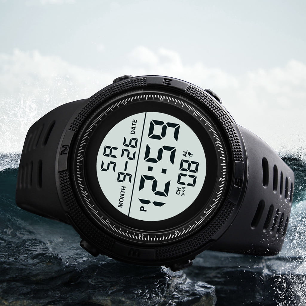 EGNMCR Montre Digitale de Luxe pour Hommes avec LED Date Sport