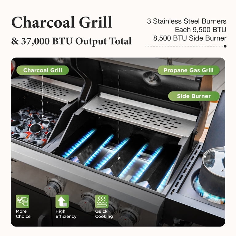 Summit Living Combination Gas and Charcoal Grill, 686 sq. in