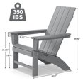 thumbnail image 3 of Garpans Adirondack Chair All Weather Outdoor Adirondack Chair HDPE Outdoor Chair for Patio Front Porch Pool Garden Deck Fire Pit Outside, Gray, 3 of 10