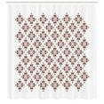 thumbnail image 3 of Brown and White Shower Curtain, Native Cultural Pattern from Indonesia Floral Motifs Retro Revival, Fabric Bathroom Set with Hooks, 69W X 70L Inches, Brown and White, by Ambesonne, 3 of 3