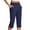 Navy, variant on Timegard Womens Capri Pants Stretch High Waist Button Work Casual Pants for Summer with Pockets