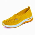 thumbnail image 4 of Viluyesy Womens Slip-On Sneaker, Soft Sole Wide Width Mesh Breathable Flat Casual Shoes Yellow US7, 4 of 5