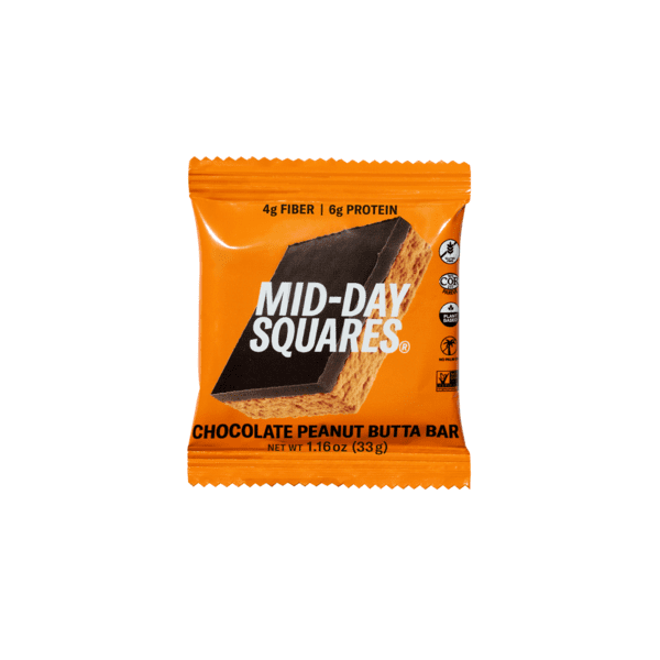 Mid-Day Squares, Peanut Butta, Functional Chocolate Bar, 1.16 oz (Pack of 5)