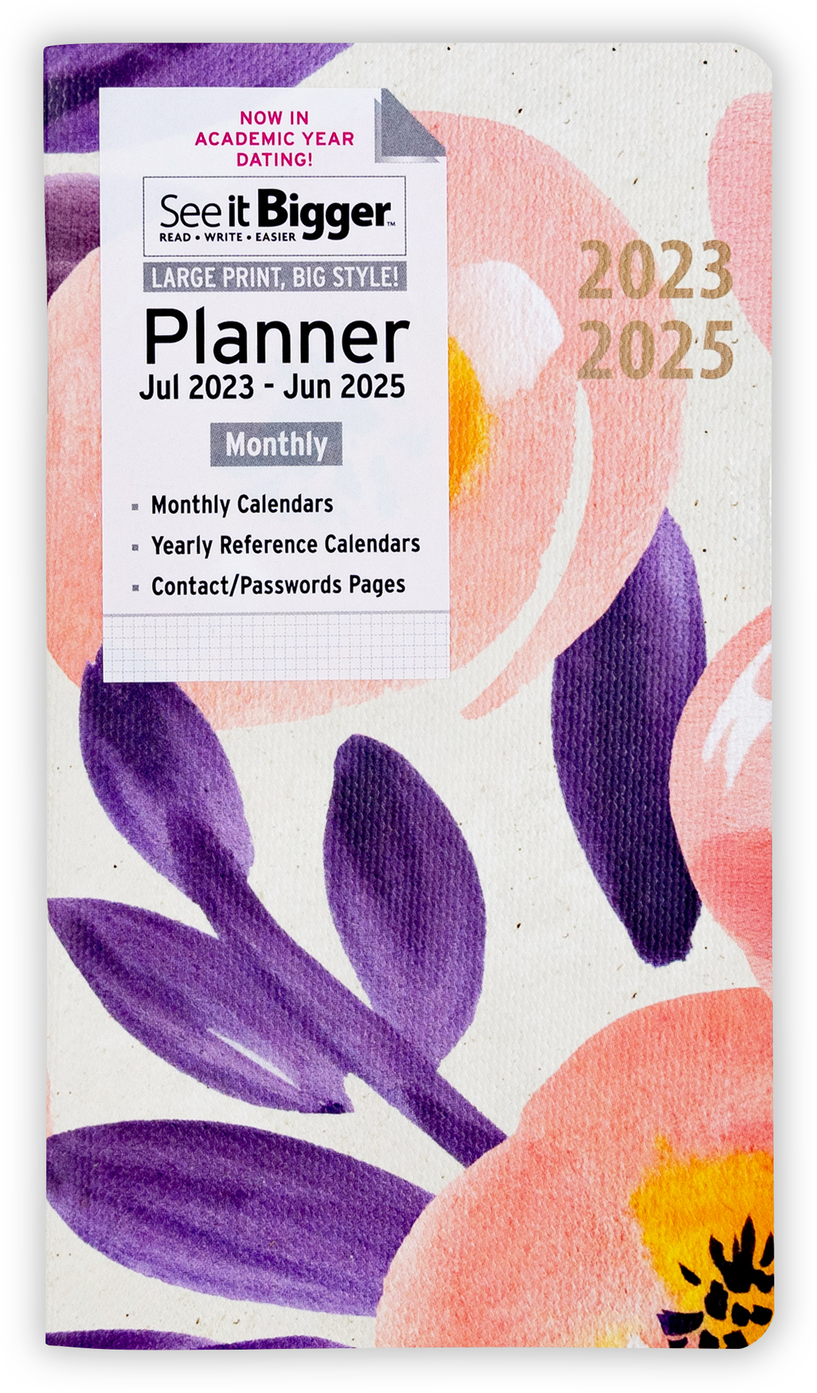 See It Bigger Monthly Pocket Planner, July 2023 - June 2025 (6.75" x 3.75") Floral - Walmart.com
