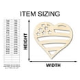 thumbnail image 2 of Unfinished Wood American Heart Flag Shape - USA Craft - up to 46" 18" / 1", 2 of 4