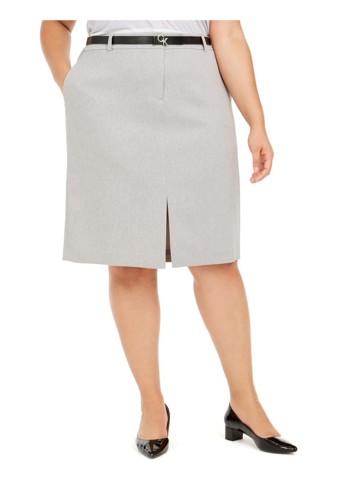 Calvin Klein Womens Plus Suit Separate Work Wear Pencil Skirt Gray 18W -  Walmart.com