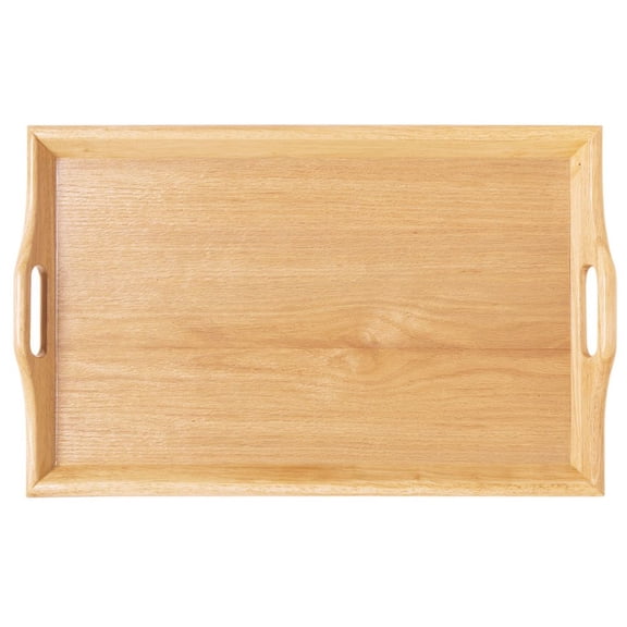 G.E.T. Wooden Room Service Serving Tray with Handles, 25" x16", Natural