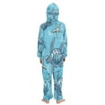 thumbnail image 3 of Soft Big Kids Onesie Pajamas Cozy Loose-Fit Jumpsuits for kids with Pockets for Christmas Lounge & Play Sea Turtles and Starfish Pattern, 3 of 8