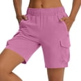 thumbnail image 4 of ZHYou Hiking Cargo Shorts for Women Elastic Waist Lightweight Water Resistant Quick Dry Athletic Shorts with Pockets, 4 of 6