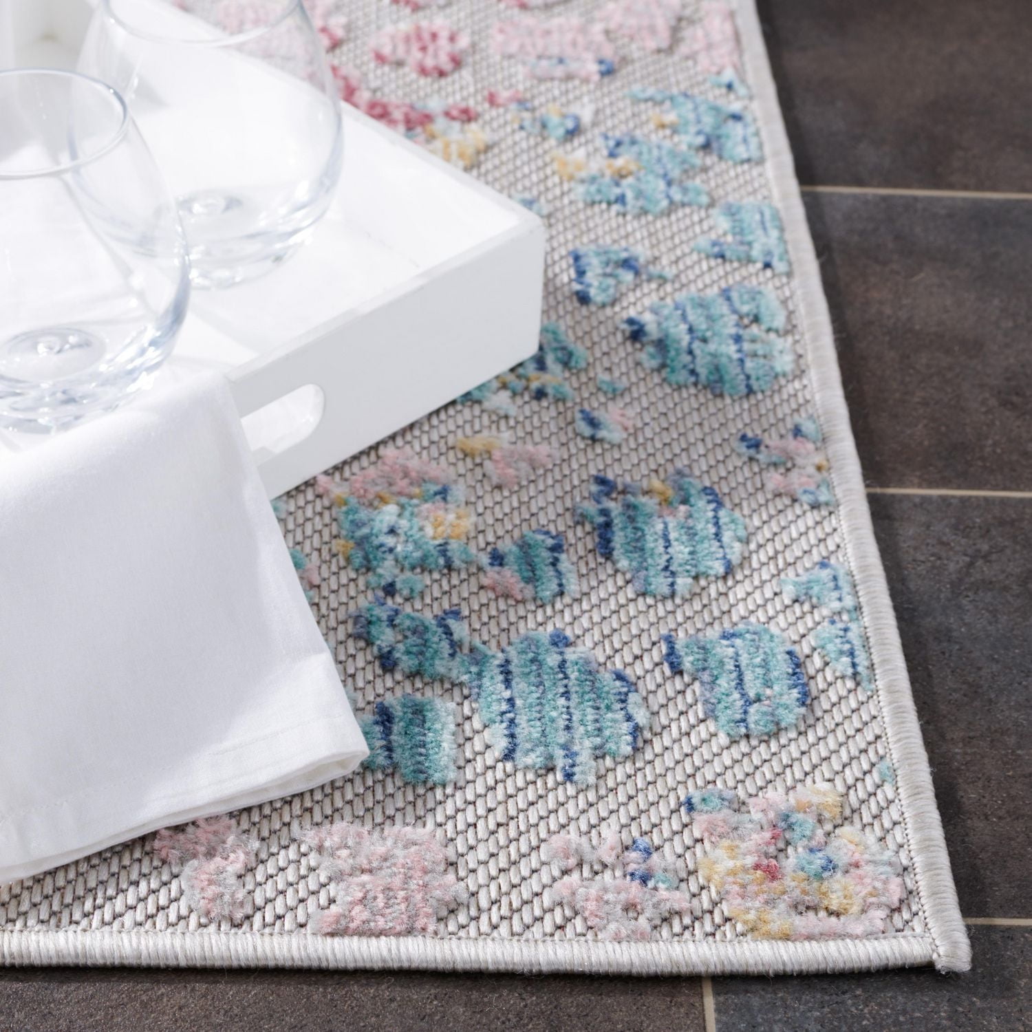 SAFAVIEH Cabana Lue Abstract Indoor/Outdoor Area Rug