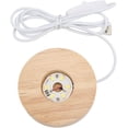 thumbnail image 1 of LED Light Base, Wood Round Lighted Display Stand, USB Colorful LED Lights Display Base for Crystal Glass Art Warm Light, 1 of 8