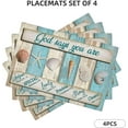 thumbnail image 2 of Coastal Seashell Placemats Set of 4 Ocean Nautical Table Mats Washable Place Mats for Home Party Indoor Kitchen Dining Table Decoration 12x18 Inch, 2 of 6