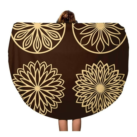 - KDAGR 60 inch Round Beach Towel Blanket DIY Laser Cutting Patterns Jigsaw Die Cut Ornaments Cutout Travel Circle Circular Towels Mat Tapestry Beach Throw