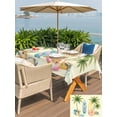 thumbnail image 5 of Outdoor Tablecloth with Umbrella Hole for Patio/Picnic/Party/Camping, Summer Surfboard Waterproof Table Cloth Rectangle Table Cover Washable, Tropical Palm Tree Coastal Swimming Ring (60"x 120"), 5 of 9