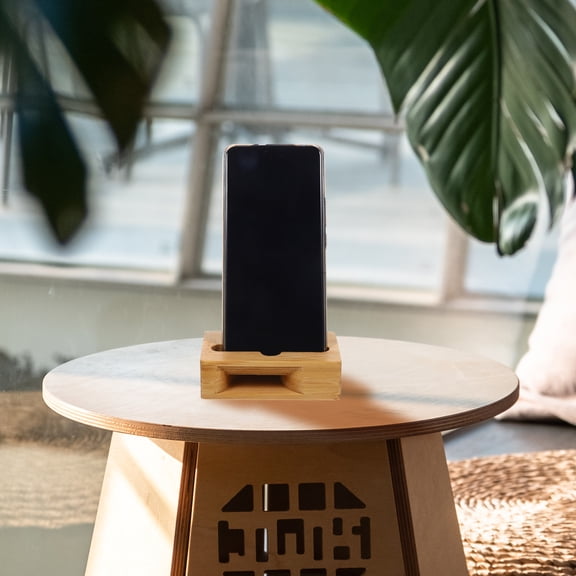 Universal Phone Holder Stand with Wood Loudspeaker - Cellphone Sound Amplifier and Amplified Speaker Dock