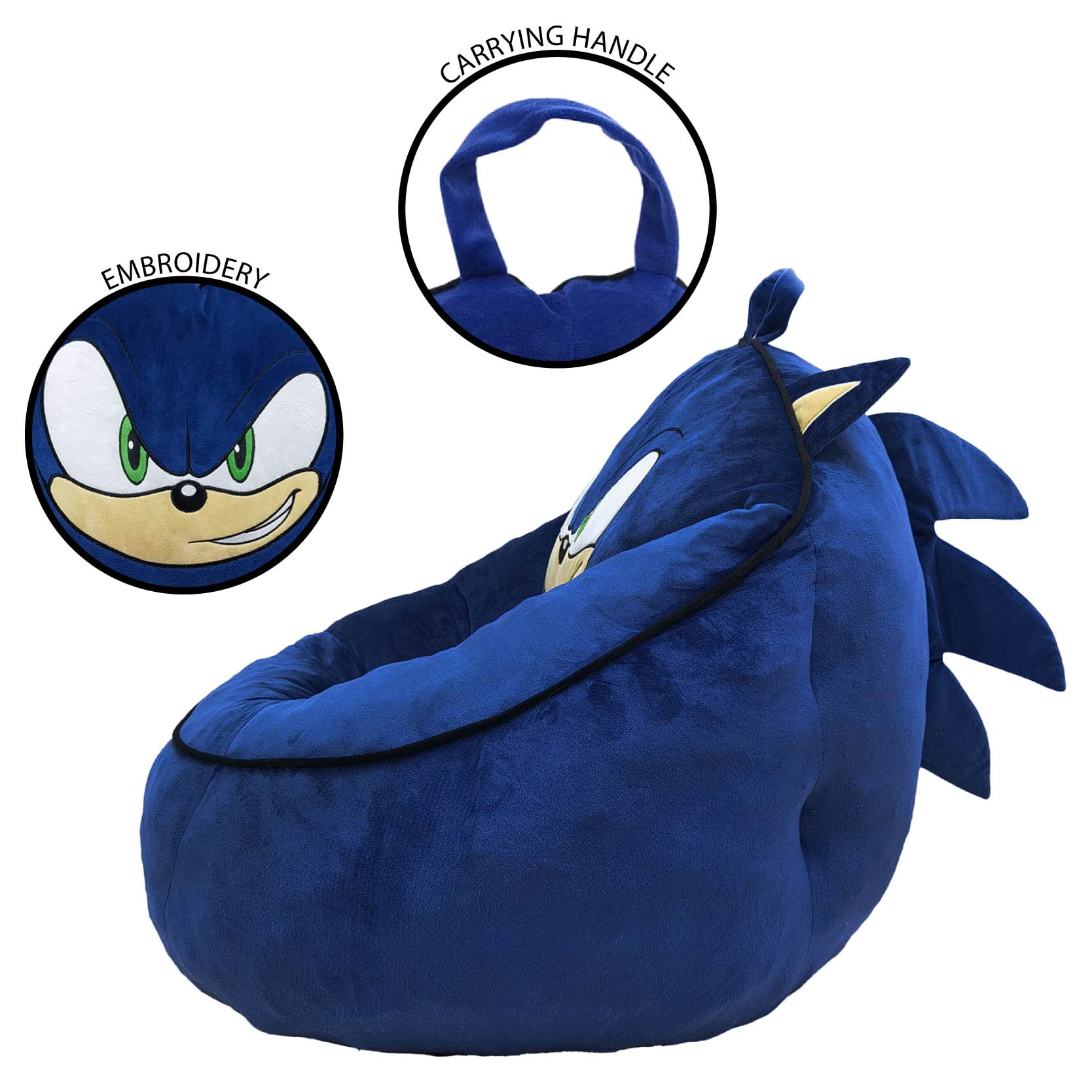 Sonic Kids' Compressed Foam Bean Bag Chair, Blue