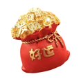 thumbnail image 1 of Argent Sac Chinois Feng Shui Figurine Atrract Argent Sac Décor Bonne Chance Bonne Chance Rouge, 1 of 9