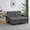 Dark Gray, variant on 2-Seat Convertible Sleeper Sofa Bed with 6-Position Adjustable Backrest, USB Charging Ports, Cup Holders and Swivel Side Table, Storage Armrests, Coffee