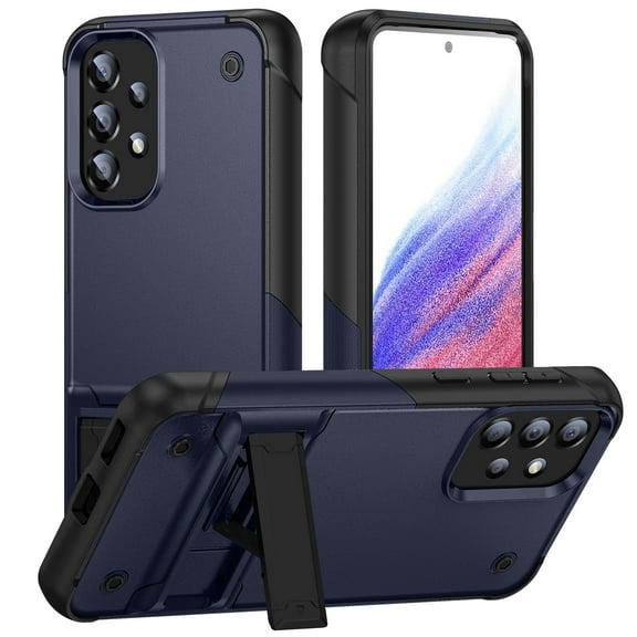 SaniMore for Samsung Galaxy A53 5G Case 6.5 inch 2022, Military Grade Shockproof Cover Heavy Duty Hybrid Soft TPU Hard PC Case Non-Slip Gripping Case with Hidden Kickstand, Navyblue