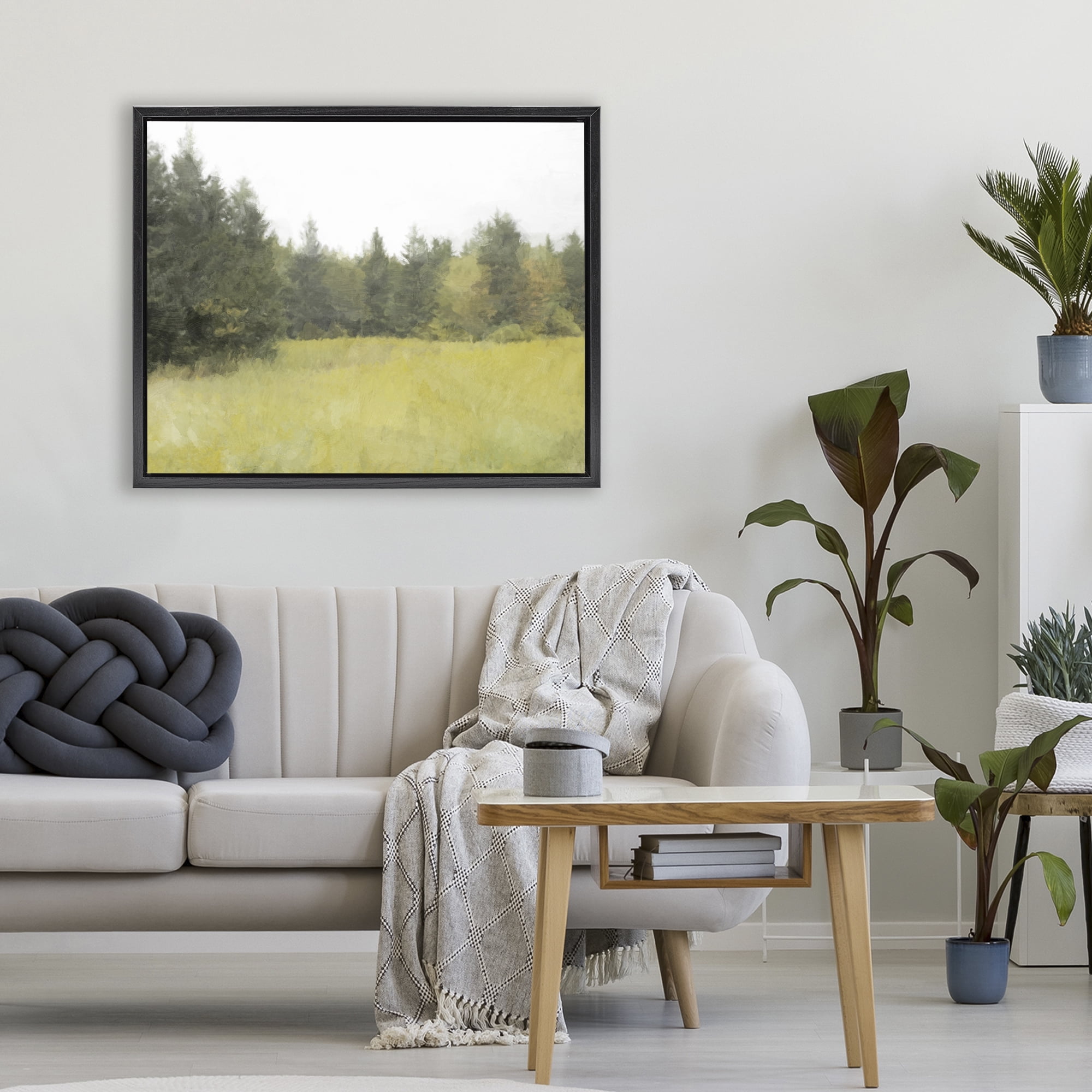 Stupell Industries The Forest's Vast Clearing Black Framed Floater Canvas Wall Art, design by Kim Curinga