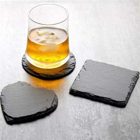 

qianli Table Coaster Decorative Stable Anti-scalding Reusable Home Cafe Restaurant Slate Stone Drink Coaster for Gifts