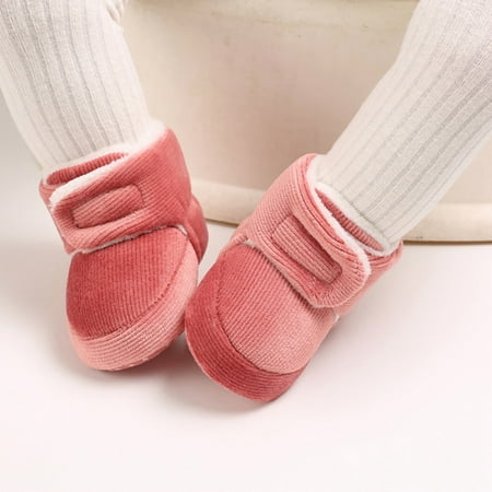 

Newborn Baby Fleece Warm Boots Frist Walkers Shoes Infants Soft Sole Booties Snow Shoes