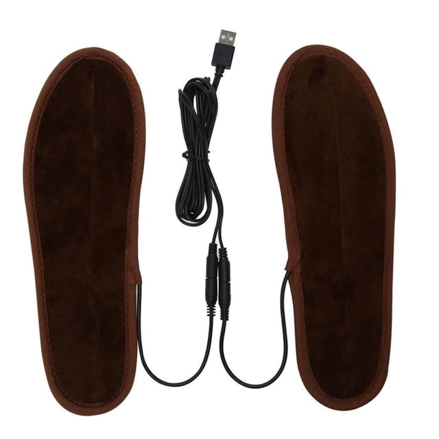 Sonducket Plantillas de calefacción de piel de felpa con alimentación eléctrica USB Plantilla de zapatos de pie para mantener el calor en Ropa Deportiva, Zapatos Numero 3