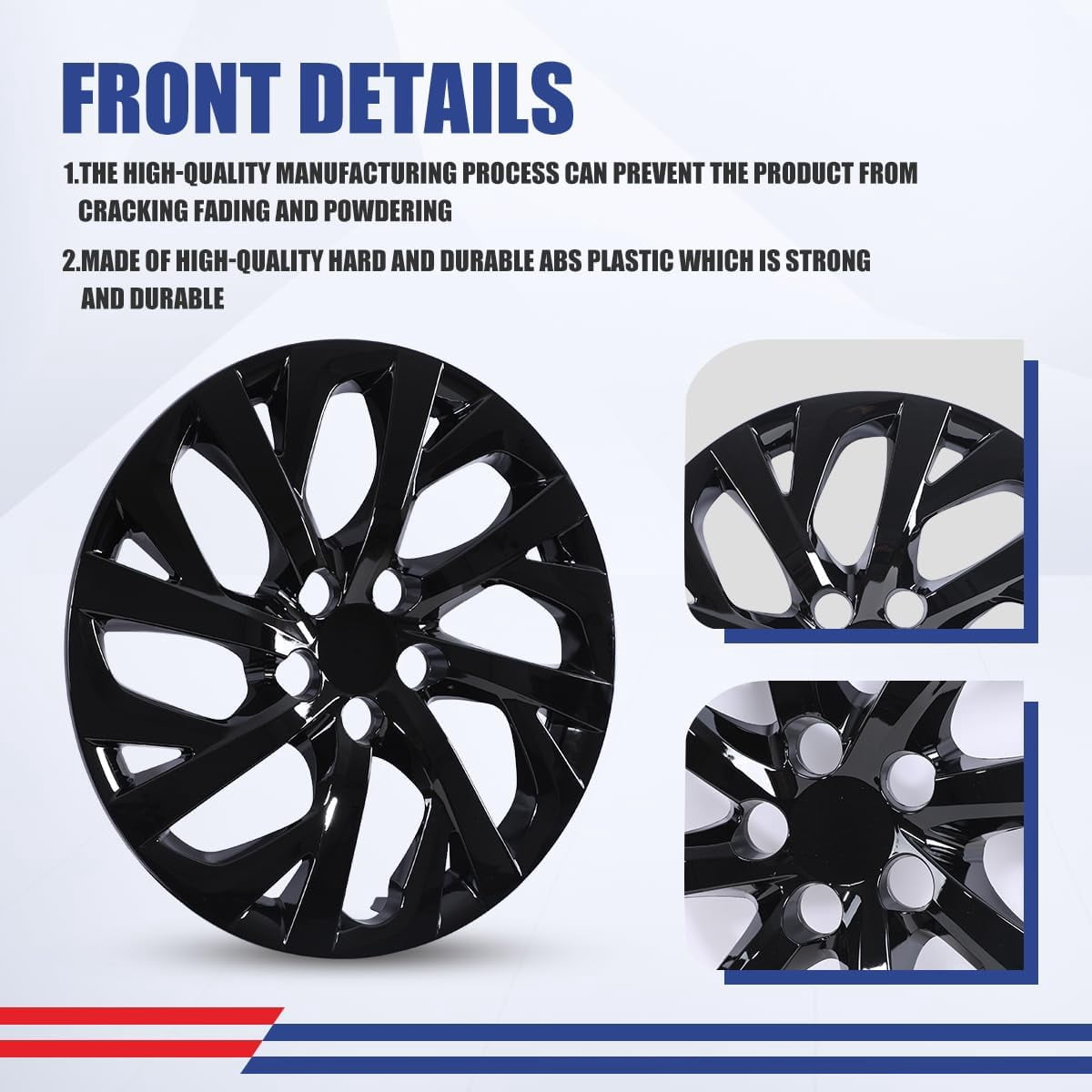 16 inch Hubcaps for 2009-2025 Toyota Corolla,Wheel Covers for 2009-2014 Toyota Matrix,2023-2025 Toyota Corolla Hybrid,Heavy Duty ABS&PC Material (Set of 4,Black Lacquer)