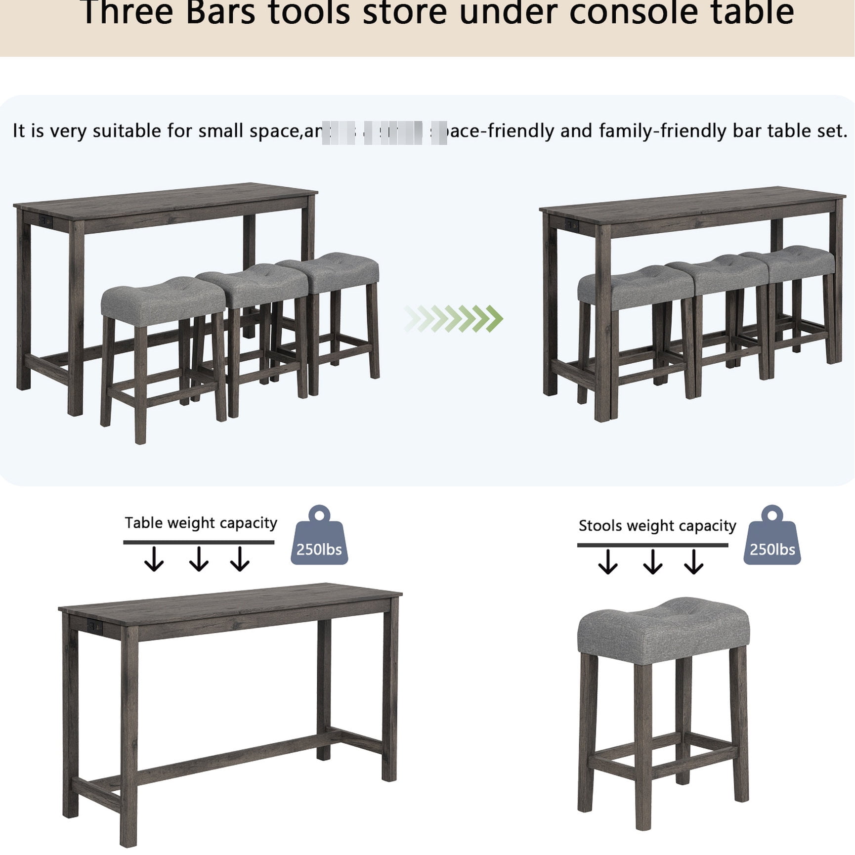 Durable Legs and Power - Behind Couch Table Set for Relaxing in Living Room