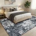 thumbnail image 2 of KoshiMe Area Rug 8'x10', Washable Non-Slip Modern Neutral Abstract Rugs for Living Room, Soft Stain Resistant Low Pile Carpet for Dining Room Office, Black, 2 of 9