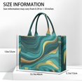 thumbnail image 3 of Large Capacity Tote Bag,Teal Gold Marble Pattern Handbag Fashion Luxury Tote Bag,15.7"x13"x 5.1" Inches,Laptop Compatible, 3 of 6
