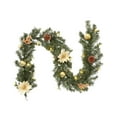 thumbnail image 2 of Guirnalda navideña de flores artificiales, hojas , guirnaldas navideñas, enredadera verde para puerta de entrada, pancartas para fiestas, Oro 27 millones, 2 of 8
