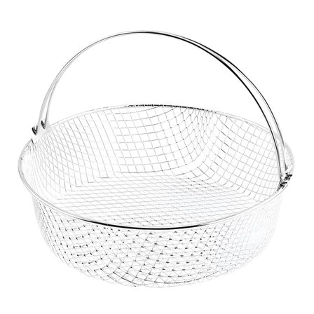 LOLIPPYY Stainless Steel Mesh Air Fryer Basket for Kitchen Lightweight Easy Clean Versatile Cooking Silver 10.5 Inch