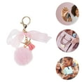 thumbnail image 3 of Unique Bargains 1 Pc Fashion Bow Ball Handbag Charm Bag Accessories Pink, 3 of 5