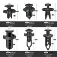 thumbnail image 3 of 120Pcs Car Bumper Clips 6.3-10Mm Auto Fasteners & Fender Push Rivets W/ Tool, 3 of 5