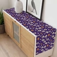 thumbnail image 4 of Halloween Horror Skull Table Runner - 108 Inch Long, Kitchen Dining Table Runner Dresser Scarves, Pumpkins Bats Purple Farmhouse Decor for Coffee Tables Wedding Party Banquet, 4 of 8