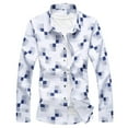 thumbnail image 1 of Blusa y camisa formal de manga larga con cuello vuelto para hombre, camisa con estampado a color, blusa de manga larga con cuello vuelto, blusa para hombre, 1 of 2