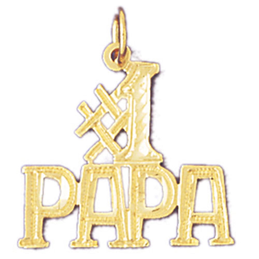 Jewels Obsession 14K Yellow Gold #1 Number One Pendant 24 mm