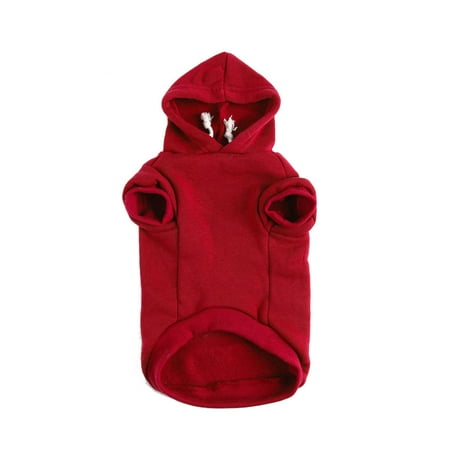- Dog Sweatshirt Hooded Pet Spring/Fall/Winter Clothes Warm Coat Red XS