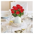 thumbnail image 4 of Morttic Artificial Red Geranium Silk Flowers Outdoor Plant Bush 2 Bundles Faux Flower  for Interior Decoration, Porch Garden Decoration, 4 of 7