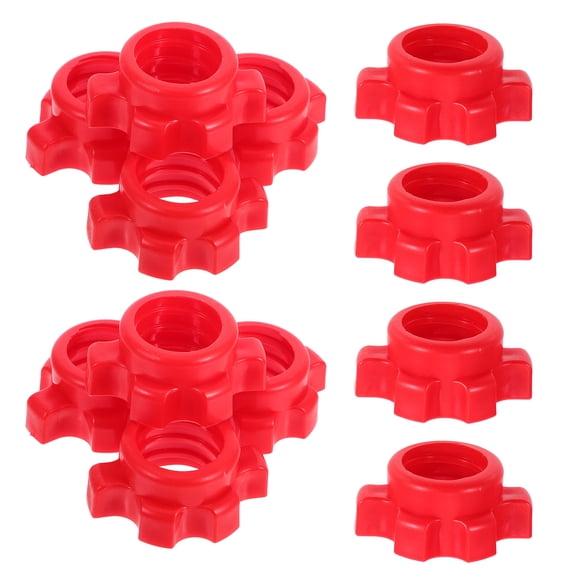 WESIEVYA 12Pcs Portable Red Dumbbell Weight Spinlock Nuts for Adjustable Exercise Equipment